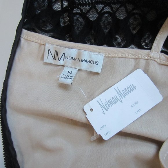 NWT - NEIMAN MARCUS Women's Black Fancy Dress Size 14  Lace Lined Sleeveless - Picture 3 of 13